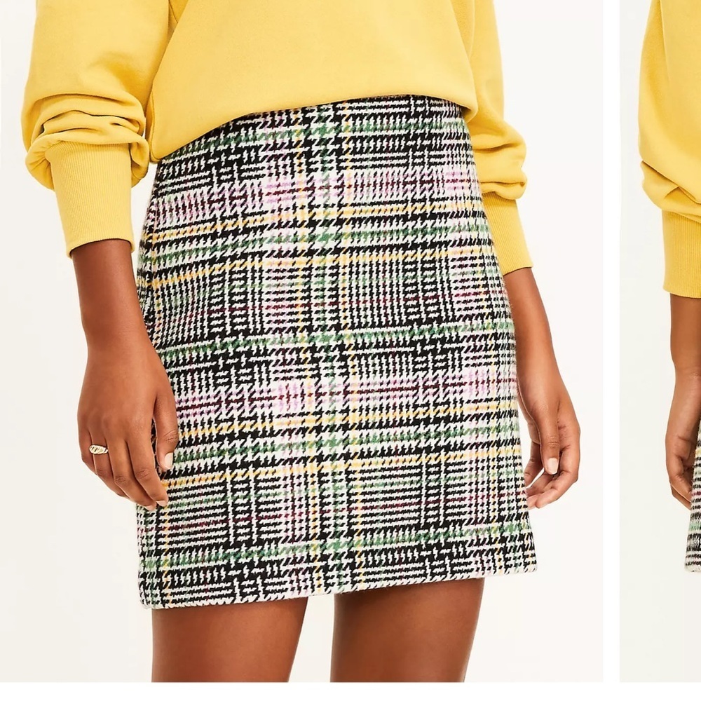 Loft Tall Plaid shift skirt size 4